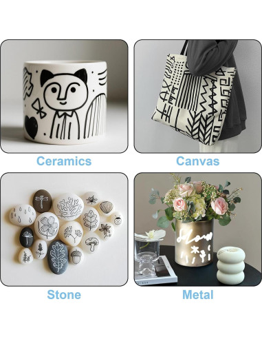 Marcadores de Póster Jumbo FUMILE 5 Pcs 3-15mm Blanco