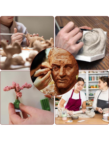 Set de 10 herramientas de modelado de arcilla HARFINGTON - Punta de silicona 8mm