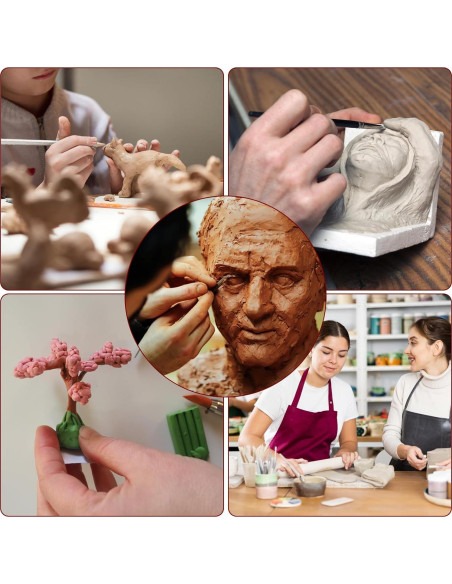 Set de 10 herramientas de modelado de arcilla HARFINGTON - Punta de silicona 8mm