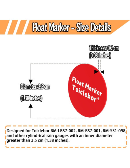 Paquete de 10 Flotantes Rojos para Pluviómetro Toiclebor