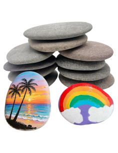 10 Rocas Planas Grandes para Pintar 10-13cm CYLHCM