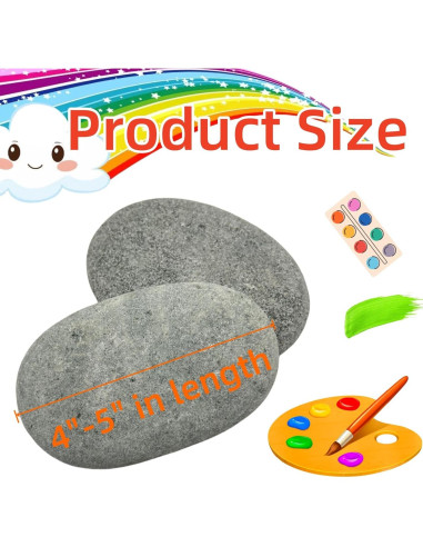 10 Rocas Planas Grandes para Pintar 10-13cm CYLHCM