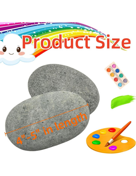 10 Rocas Planas Grandes para Pintar 10-13cm CYLHCM