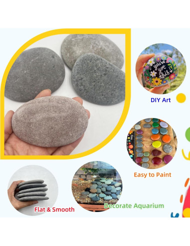 10 Rocas Planas Grandes para Pintar 10-13cm CYLHCM