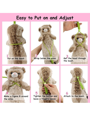 Arnés y Correa Ajustable para Conejos y Animales Pequeños - Paquete de 2