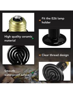 Bombilla de Calor Cerámica Simple Deluxe 40W para Reptiles 2