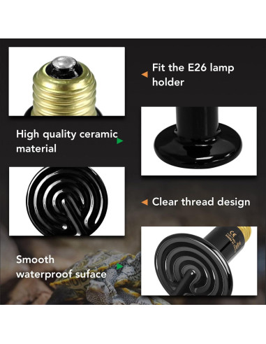 Bombilla de Calor Cerámica Simple Deluxe 40W para Reptiles
