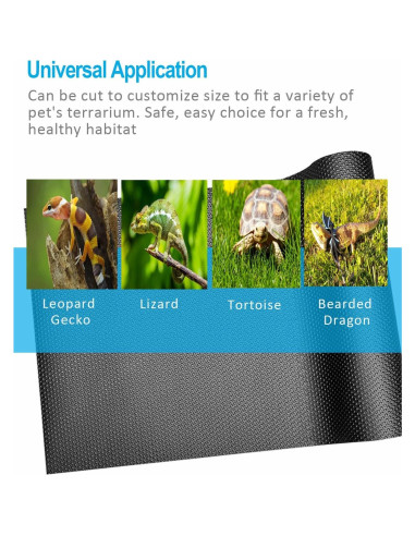 Alfombra para Terrario de Reptiles Duedusto 44.93cm Negra