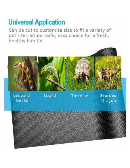 Alfombra para Terrario de Reptiles Duedusto 44.93cm Negra