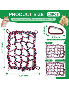 Hamaca de Cuerda de Algodón HOKABLE para Mascotas 32x25cm Rojo 2