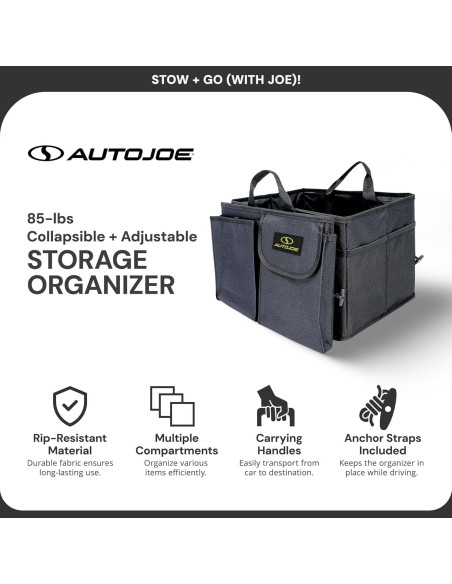 Organizador Plegable de Maletero Auto Joe ATJ-CTSO-BLK Negro