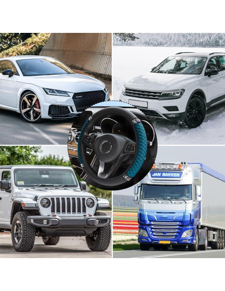 Cubierta de Volante de Cuero Fekey&JF 37-38 cm Verde Oscuro