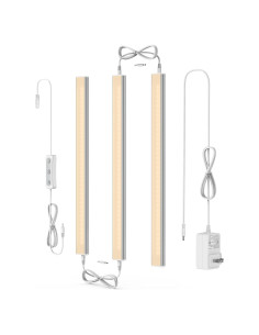 ASOKO Luces LED Regulables Bajo Gabinete 3 Pcs 30.48 cm 2700K