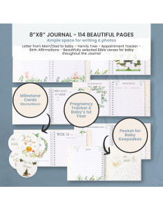 Diario de Embarazo Boutique Kiki y Laly con Tarjetas de Hitos 2