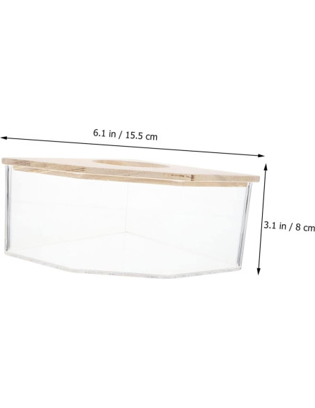 Bañera para Hámster y Chinchilla Happyyami Acrílica 15.5x15.5x8cm