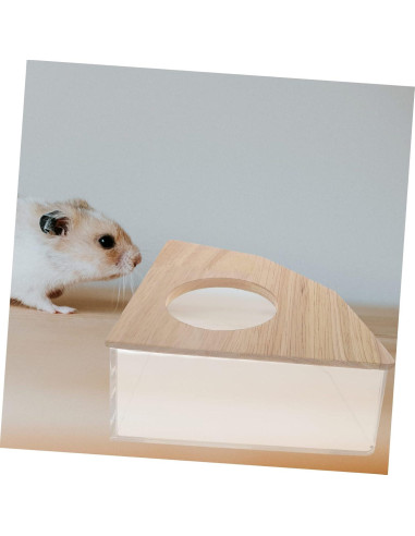 Bañera para Hámster y Chinchilla Happyyami Acrílica 15.5x15.5x8cm