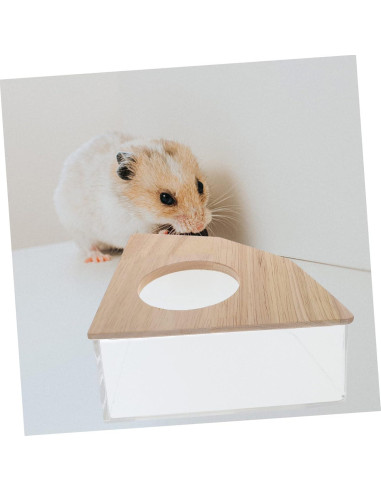 Bañera para Hámster y Chinchilla Happyyami Acrílica 15.5x15.5x8cm