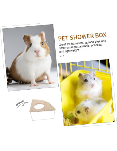 Bañera para Hámster y Chinchilla Happyyami Acrílica 15.5x15.5x8cm