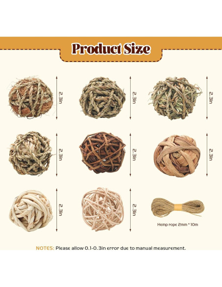 Bolas de Hierba para Masticar Bac-kitchen 6.1 cm - 17 Pcs