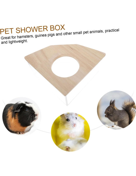 Bañera para Hámster y Chinchilla Happyyami Acrílica 15.5x15.5x8cm
