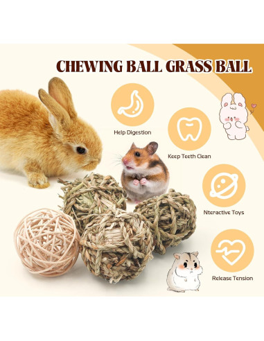 Bolas de Hierba para Masticar Bac-kitchen 6.1 cm - 17 Pcs