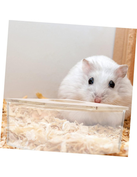Bañera para Hámster y Chinchilla Happyyami Acrílica 15.5x15.5x8cm