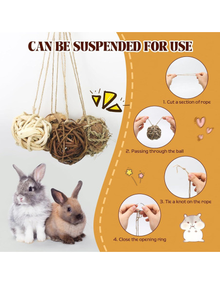 Bolas de Hierba para Masticar Bac-kitchen 6.1 cm - 17 Pcs