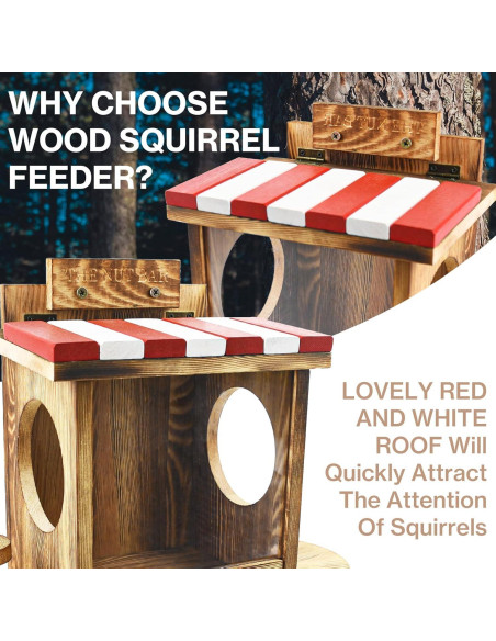 Comedero para Ardillas CZBRO de Madera 33x13.5x23.5cm
