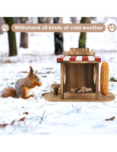 Comedero para Ardillas CZBRO de Madera 33x13.5x23.5cm