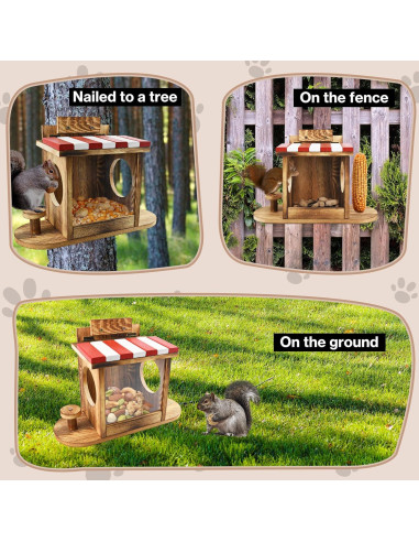 Comedero para Ardillas CZBRO de Madera 33x13.5x23.5cm