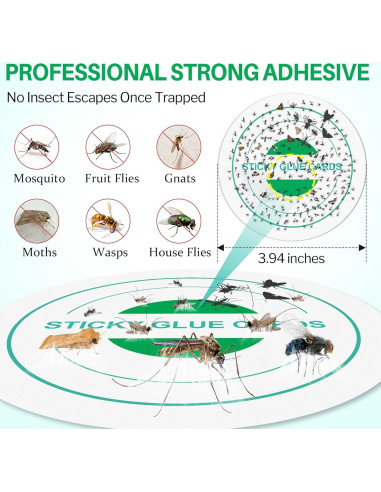 20 Almohadillas de Pegamento Qualirey para Trampa STEM 10 cm