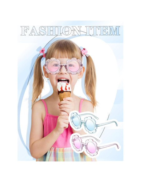 Gafas de Sol para Niñas Geyoga 12 Pcs Coloridas con Flores