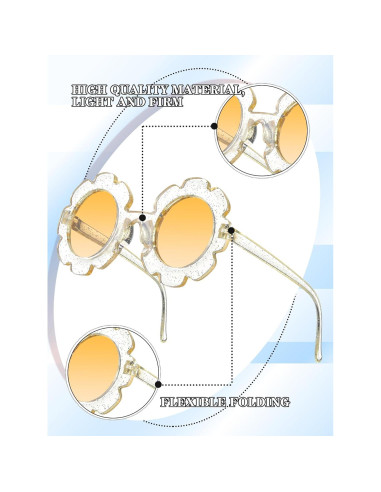 Gafas de Sol para Niñas Geyoga 12 Pcs Coloridas con Flores