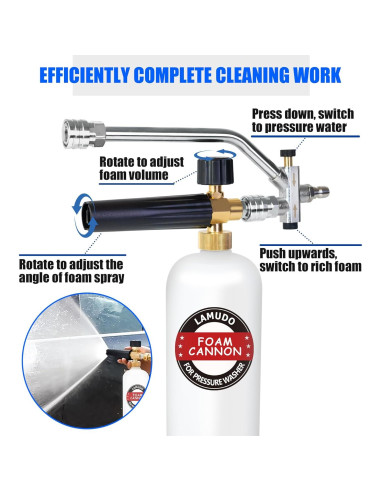 Kit Pistola Lavadora a Presión Lamudo HPF-G1000 con Caño Espuma