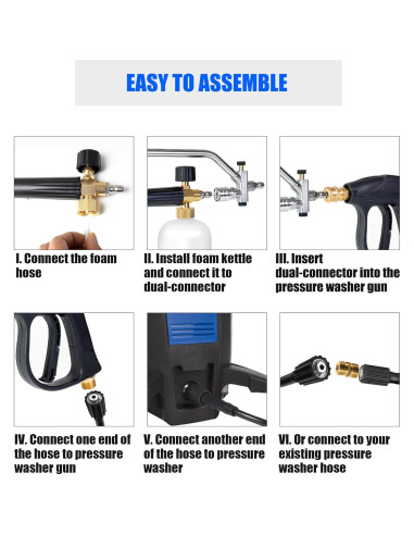 Kit Pistola Lavadora a Presión Lamudo HPF-G1000 con Caño Espuma