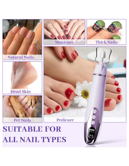 Kit de Manicura y Pedicura Aleanu - Taladro Inalámbrico 10 Velocidades