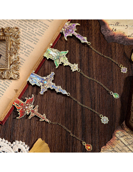 4 Marcadores de Libros de Espada VYRANA - Accesorios de Lectura
