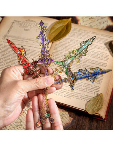 4 Marcadores de Libros de Espada VYRANA - Accesorios de Lectura