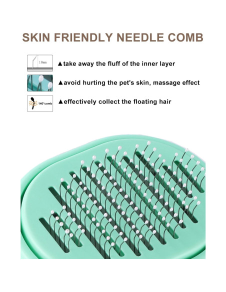 Cepillo de Aseo para Gatos Shnlie 3 en 1 Blanco - Autolimpiante