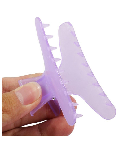 12 Clips de Plástico Mariposa Qfauto para Cabello 8cm Multicolor