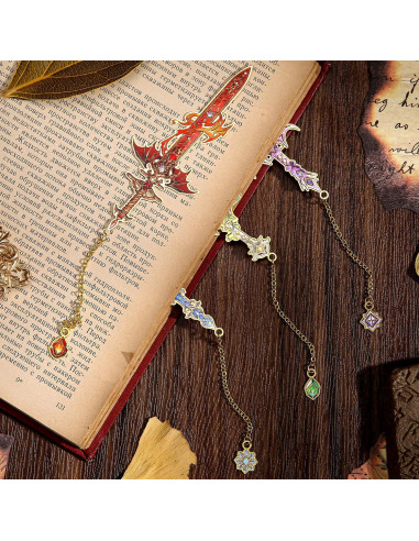 4 Marcadores de Libros de Espada VYRANA - Accesorios de Lectura