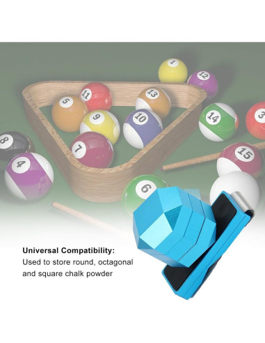 Soporte de Tiza de Billar Wokyo 3 Capas Aluminio Azul