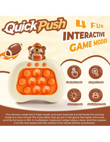 Juego de Empujar Pop Oso Marrón QBvuj Antiestrés 3+ Años