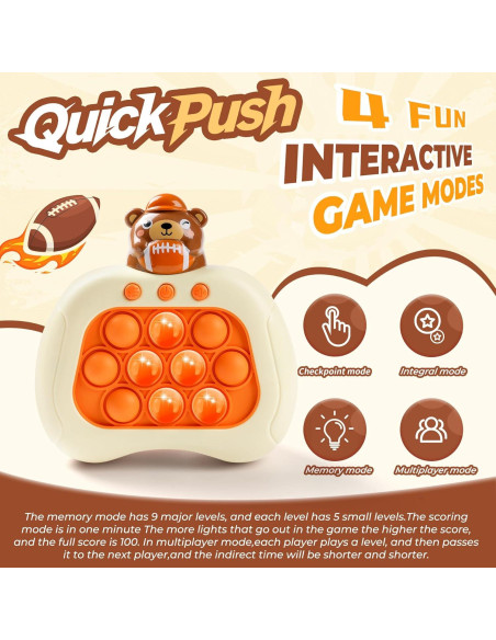 Juego de Empujar Pop Oso Marrón QBvuj Antiestrés 3+ Años