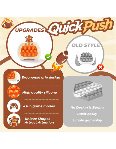 Juego de Empujar Pop Oso Marrón QBvuj Antiestrés 3+ Años