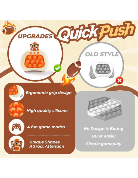 Juego de Empujar Pop Oso Marrón QBvuj Antiestrés 3+ Años