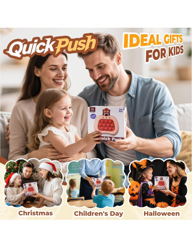 Juego de Empujar Pop Oso Marrón QBvuj Antiestrés 3+ Años