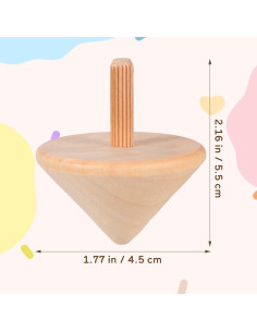 Trompos de Madera NUOBESTY 12 Pcs Juguetes Educativos DIY 2