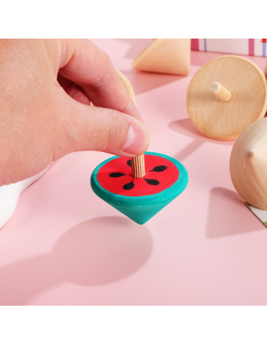 Trompos de Madera NUOBESTY 12 Pcs Juguetes Educativos DIY