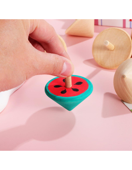 Trompos de Madera NUOBESTY 12 Pcs Juguetes Educativos DIY